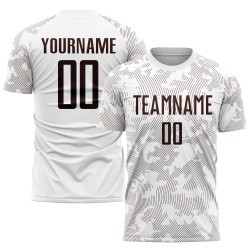 Maglia da calcio personalizzata con stampa sublimatica bianca e marrone