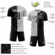 Maglia da calcio personalizzata con stampa a sublimazione grigia nera e bianca, divisa alla moda Maglia da calcio personalizzata con stampa a sublimazione grigia nera e bianca, divisa alla moda