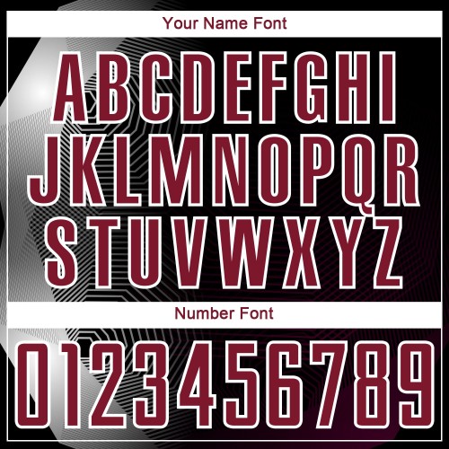 Maglia da calcio personalizzata con stampa a sublimazione con linee geometriche nere, cremisi e bianche Maglia da calcio personalizzata con stampa a sublimazione con linee geometriche nere, cremisi e bianche