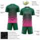 Maglia da calcio personalizzata Kelly Green Pink Pinstripe Fade Fashion Sublimation Uniform
