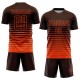Maglia da calcio personalizzata con stampa sublimatica a righe marroni e arancioni sfumate Maglia da calcio personalizzata con stampa sublimatica a righe marroni e arancioni sfumate