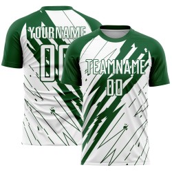 Maglia da calcio personalizzata Kelly Green White Sublimation Uniform