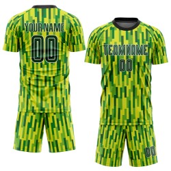 Maglia da calcio personalizzata con stampa sublimatica verde neon verde-oro