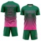 Maglia da calcio personalizzata Kelly Green Pink Pinstripe Fade Fashion Sublimation Uniform