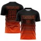 Maglia da calcio personalizzata con stampa sublimatica a righe nere e arancioni sfumate Maglia da calcio personalizzata con stampa sublimatica a righe nere e arancioni sfumate