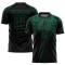 Maglia da calcio personalizzata nera Kelly Green con stampa a sublimazione