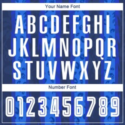 Maglia da calcio personalizzata con stampa a sublimazione blu navy, bianca e blu royal