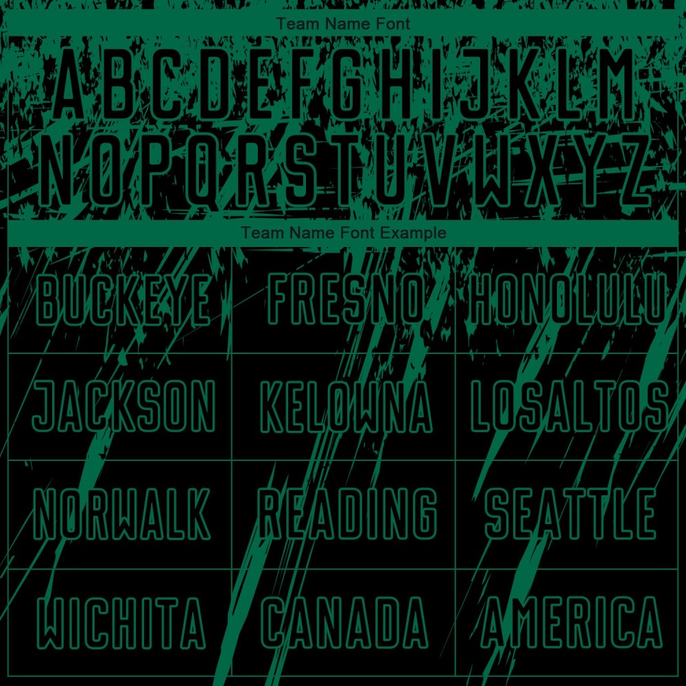 Maglia da calcio personalizzata nera Kelly Green con stampa a sublimazione Maglia da calcio personalizzata nera Kelly Green con stampa a sublimazione