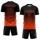 Maglia da calcio personalizzata con stampa sublimatica a righe nere e arancioni sfumate Maglia da calcio personalizzata con stampa sublimatica a righe nere e arancioni sfumate