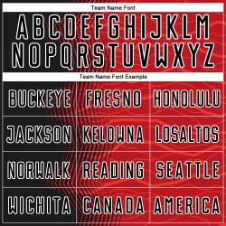 Maglia da calcio personalizzata con stampa a sublimazione con freccia sfumata rossa nera e bianca