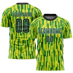 Maglia da calcio personalizzata con stampa sublimatica verde neon verde-oro